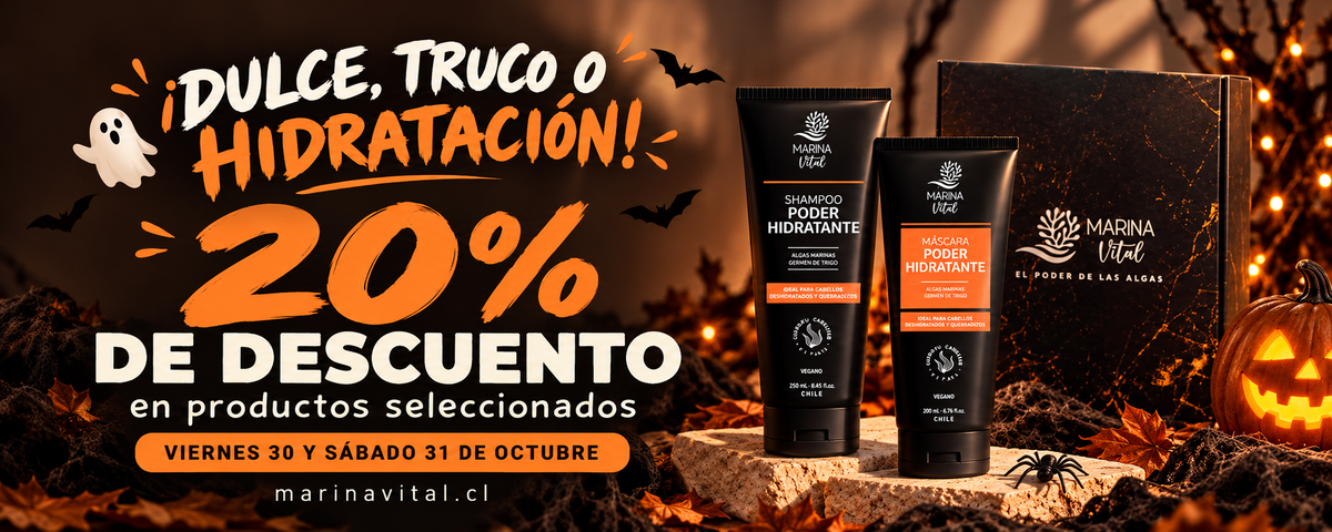20% de descuento en productos seleccionados Marina Vital. Viernes 30 y sábado 31 de octubre.
